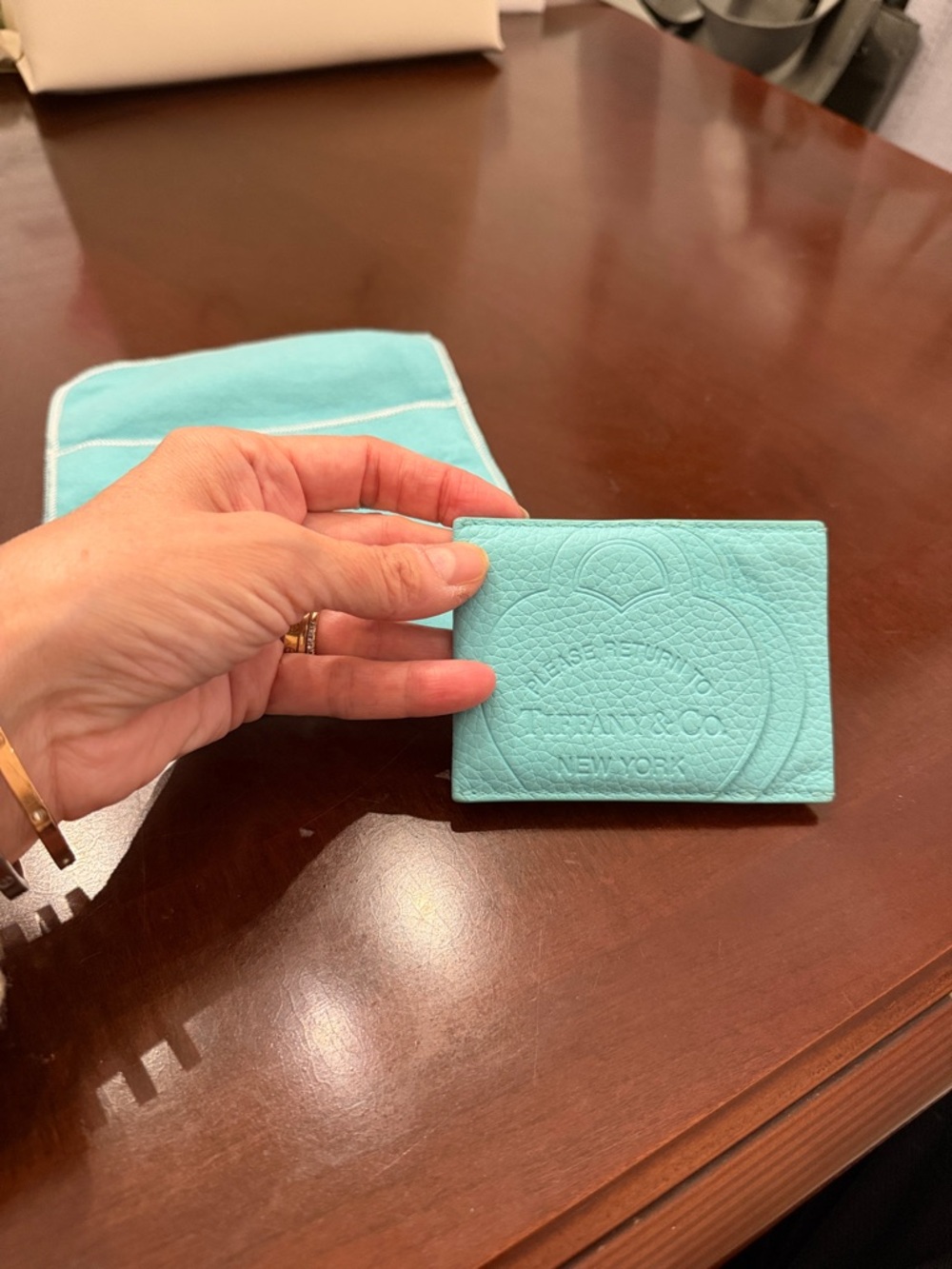 Tiffany & Co. Tiffany Blue Leather Card Wallet with Dust Pouch - Picture 6 of 11